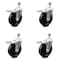 Service Caster 5 Inch Soft Rubber Wheel Swivel 10mm Stem Caster Set with Total Lock Brake SCC-TSTTL20S514-SRS-M1015-4 - alternate 1